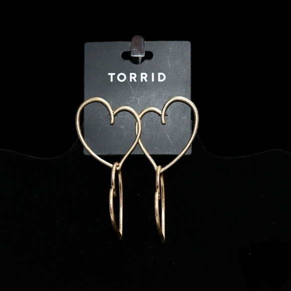 torrid Jewelry - Torrid Gold 2 Linear Heart Drop Earrings with Posts